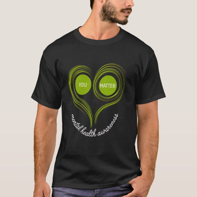 Camiseta Coração Verde Fofo Você Importa - Conscientização  (Frente)
