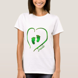 Camiseta Coração Verde Irlandês e Pés Bebês