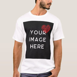 Camiseta Coração vermelha com imagem personalizada