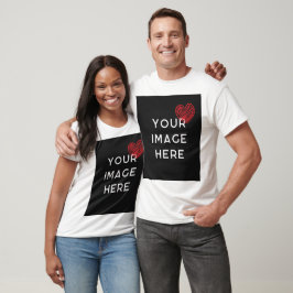 Camiseta Coração vermelha com imagem personalizada
