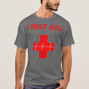 Camiseta Coração Vermelha de Primeiros Socorros para ajuda