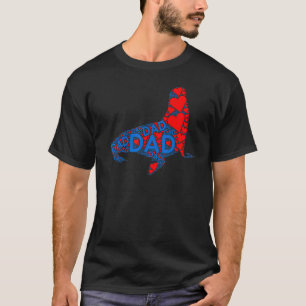 Camiseta Coração Vermelho Amor Azul Pai Foca Fofa Papai Dia