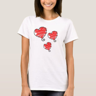 Camiseta Coração Vermelho Bolha Fofa