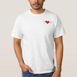 Camiseta Coração Vermelho Branco Mínimo Moderno Mínimo Boni