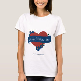 Camiseta Coração Vermelho Celebração do Dia das Mães