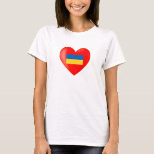 Camiseta Coração Vermelho com Cores da Bandeira da