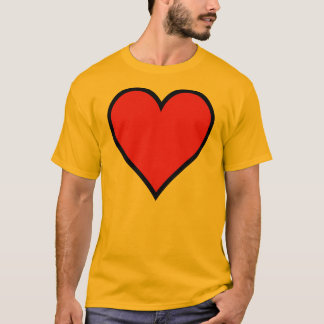 Camiseta Coração vermelho de CMYK com o t-shirt preto da