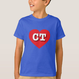 Camiseta Coração Vermelho de Connecticut - Adoro CT
