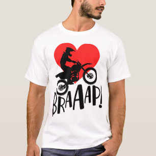 Camiseta Coração Vermelho do Cavaleiro Motocross