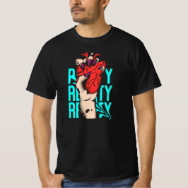 Camiseta Coração Vermelho e Azul