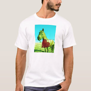 Camiseta Coração Vermelho e Cavalo