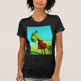 Camiseta Coração Vermelho e Cavalo