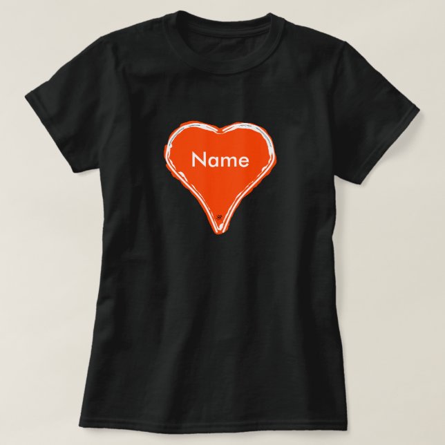 Camiseta Coração Vermelho esperando um nome (Frente do Design)