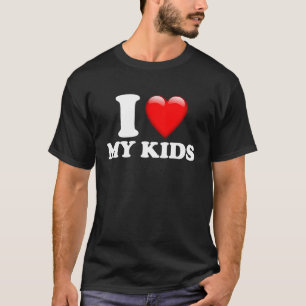 Camiseta Coração Vermelho Eu Amo Meus Filhos