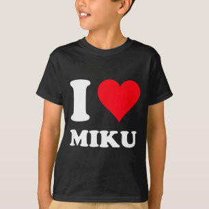 Camiseta Coração vermelho eu amo miku
