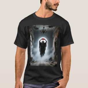 Camiseta Coração vermelho fantasma mãos rosto assustador ha