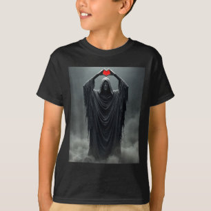 Camiseta Coração vermelho fantasmagórico mãos rosto assusta