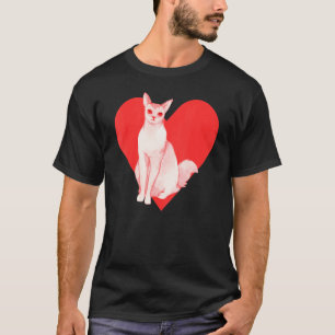 Camiseta Coração Vermelho Gatinho Bonito Melhor Amigo Balin