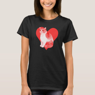 Camiseta Coração Vermelho Gatinho Fofinho Melhor Amigo Brit