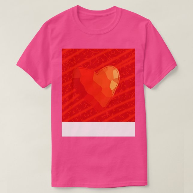 Camiseta Coração Vermelho Pequeno em Vermelho (Frente do Design)