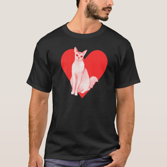 Camiseta Coração Vermelho, Pet Bonito, Melhor Amigo Balinês (Frente)