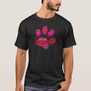 Camiseta Coração Vermelho Rosa Amor Mamãe Gato Impressão P