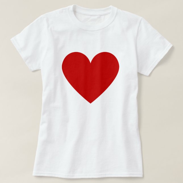 Camiseta Coração Vermelho Simples Moderno Personalizado (Frente do Design)