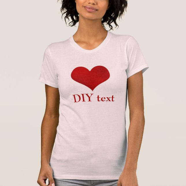 Camiseta Coração Vermelho, texto de DIY (Frente)