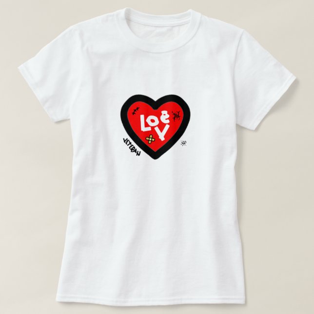 Camiseta Coração veterano (conhece o amor) (Frente do Design)