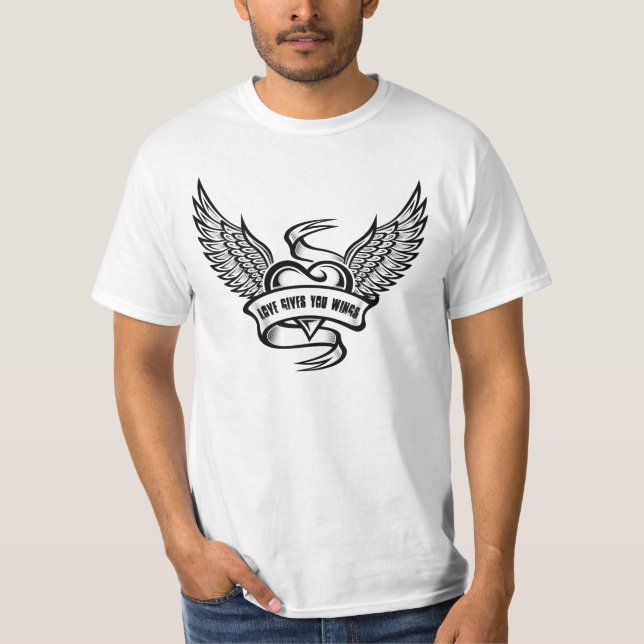 Camiseta Coração Vintage com Asas (Frente)