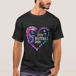 Camiseta Coração Você 988 Conscientização sobre Prevenção d