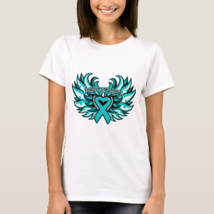 Camiseta Coração Wings.png da consciência de PCOS