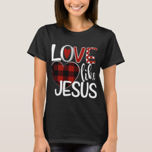 Camiseta Coração Xadrez Ama Como Jesus
