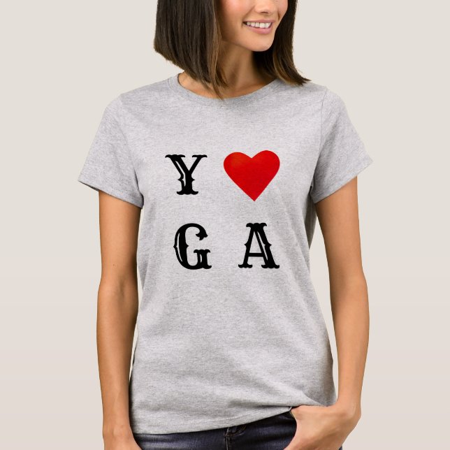 Camiseta Coração Yoga Linda Moderna (Frente)