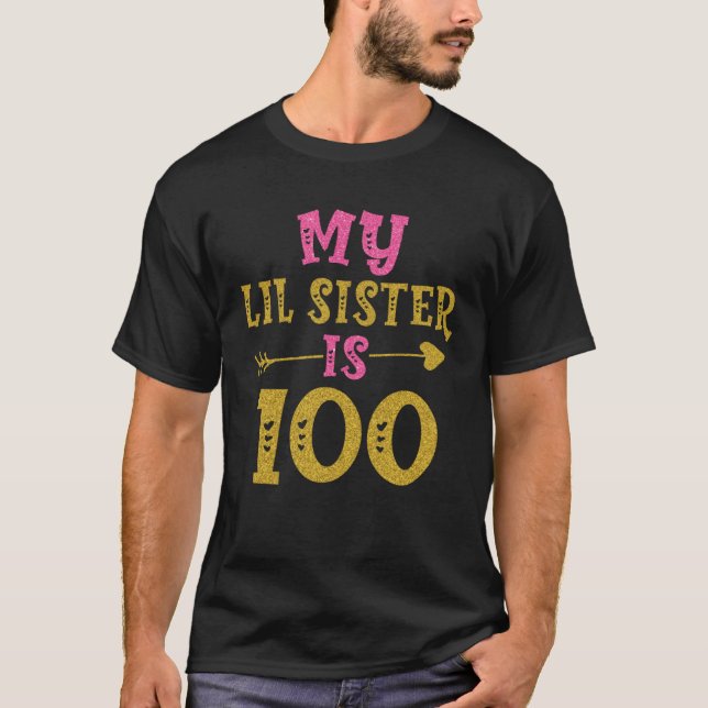 Camiseta Corações 100º aniversário para Irmã do Irmão Irmã (Frente)
