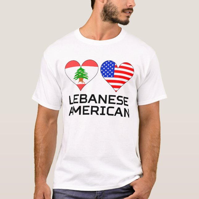 Camiseta Corações americanos libaneses (Frente)