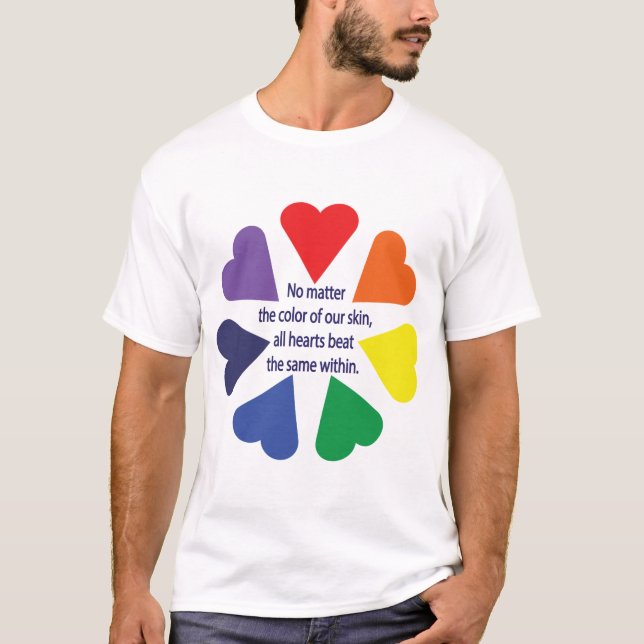 Camiseta Corações Arco-Íris (Frente)