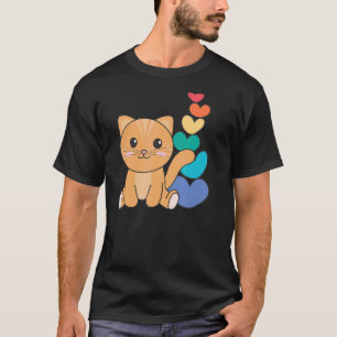 Camiseta Corações Arco-íris Orgulho Lgbtq Animais Fofos Gat