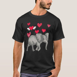 Camiseta Corações Bebê Animal África Safari Elefante Fofo