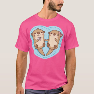 Camiseta Corações Bonitas No Amor Segurando Patas Coração