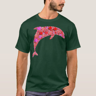 Camiseta Corações Bonitos Animais Engraçados Com Golfinhos 