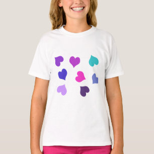 Camiseta Corações bonitos e coloridos