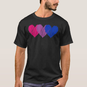 Camiseta Corações Bons Lgbtq Orgulho gay de Amor Bissexual