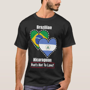 Camiseta Corações Brasileiros Nicaraguenses Bandeiras O Que