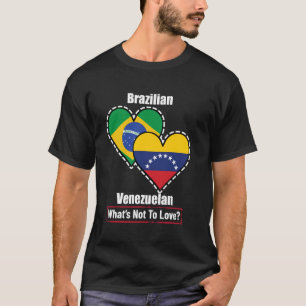 Camiseta Corações Brasileiros Venezuelanos Bandeiras O Que