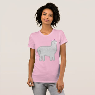 Camiseta Corações cor-de-rosa Alpaca Cariña