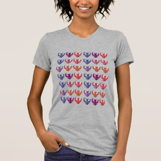 Camiseta Corações cristalinos da Grid Gemstone