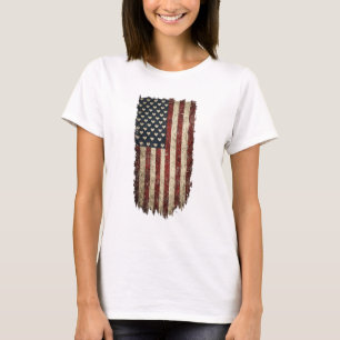 Camiseta Corações da Bandeira Americana Vintage Design Patr