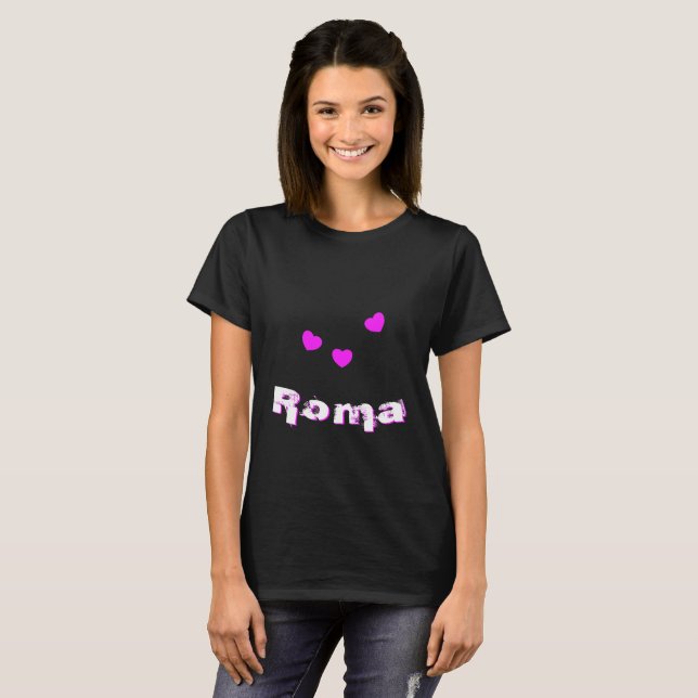 Camiseta Corações de Amor de Roma (Frente Completa)
