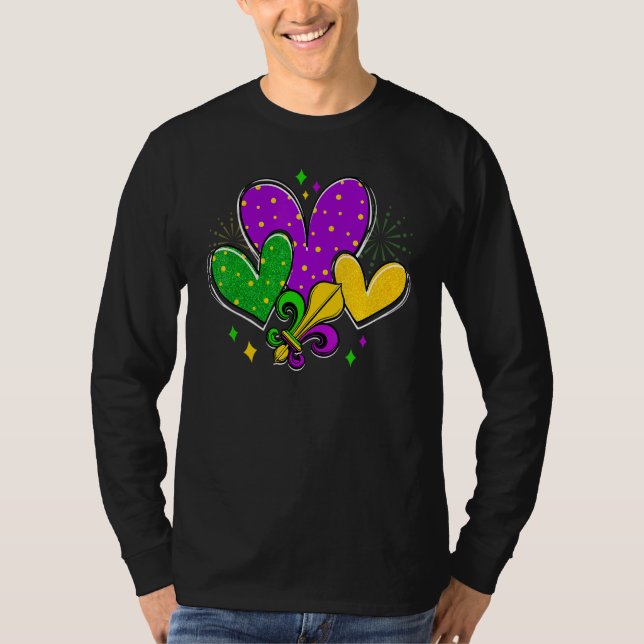 Camiseta Corações de Carnaval Amam Fleur De Lys do Carnaval (Frente)